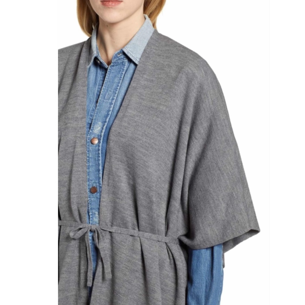 NWT All Saints | Tie Ruana Grey Marl - Picture 4 of 8